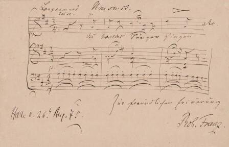 ​FRANZ, ROBERT (1815-1892): Eigenhändiges musikalisches Albumblatt