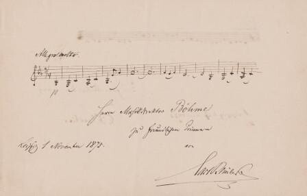 ​REINECKE, CARL (1824-1910): Eigenhändiges musikalisches Albumblatt
