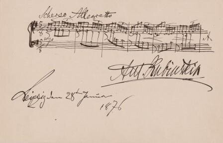 ​RUBINSTEIN, ANTON (1829-1894): Eigenhändiges musikalisches Albumblatt