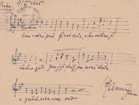 ​HANUS, JAN (1915-2004): Eigenhändiges musikalisches Albumblatt