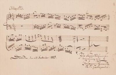 ​SCHNEIDER, JOHANN [GOTTLOB] (1789-1864): Eigenhändiges musikalisches Albumblatt