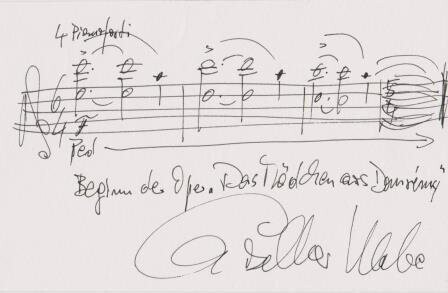 ​KLEBE, GISELHER (1925-2009): Eigenhändiges musikalisches Albumblatt