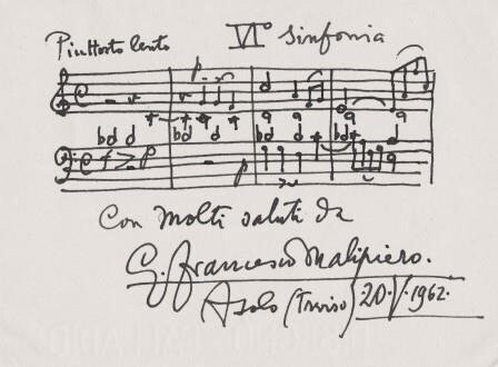​MALIPIERO, GIAN FRANCESCO (1882-1973): Eigenhändiges musikalisches Albumblatt