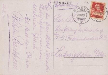 ​BACKHAUS, WILHELM (1884-1969): Eigenhändige Postkarte