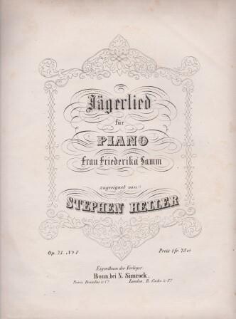 ​HELLER, STEPHEN: Jägerlied für Piano