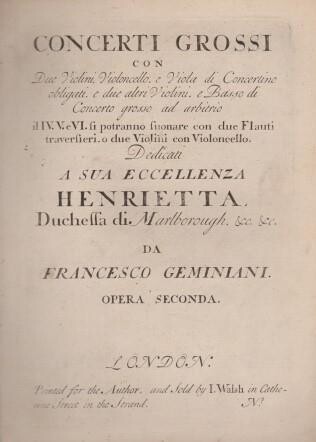 ​GEMINIANI, FRANCESCO: Concerti Grossi Op. 2