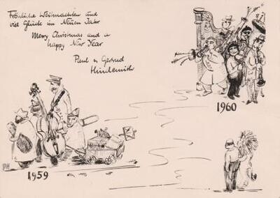 ​​HINDEMITH, PAUL (1895-1963): Eigenhändiger Dank auf selbst gestalteter Weihnachtskarte