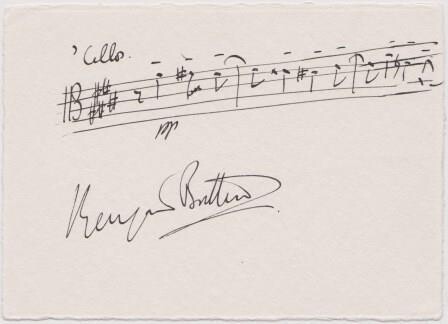 ​BRITTEN, BENJAMIN (1913-1976): Eigenhändiges musikalisches Albumblatt