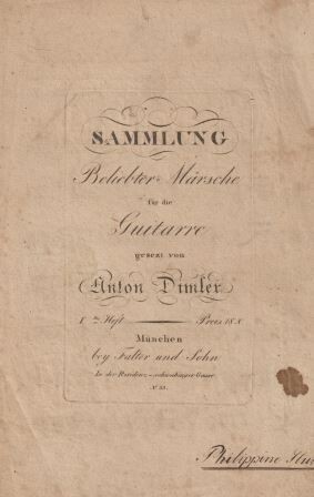 ​DIMLER, ANTON: Sammlung Beliebter Märsche