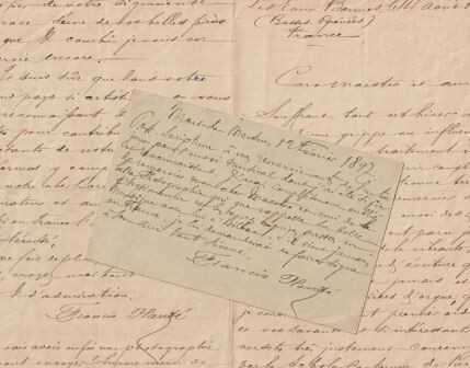 ​PLANTÉ, FRANCIS (1839-1934): Eigenhändiger Brief mit Unterschrift und eigenhändige Karte mit Unterschrift