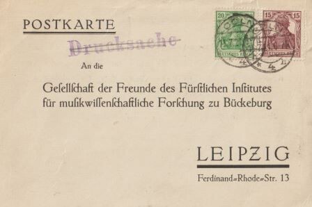 ABENDROTH, HERMANN (1883-1956): Postkarte mit eigenhändiger Unterschrift