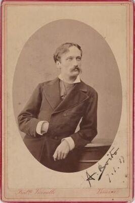 ​BOITO, ARRIGO (1842-1918): Original-Photographie (Albumin) mit eigenhändigem Namenszug