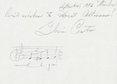 COATES, GLORIA (1938-2023): Eigenhändiges musikalisches Albumblatt