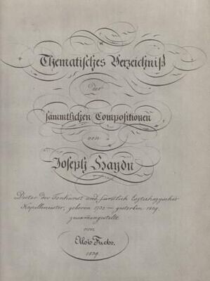 HAYDN - SCHAAL, RICHARD (Hrsg.): Thematisches Verzeichnis der sämtlichen Kompositionen von Joseph Haydn zusammenstellt von Alois Fuchs
