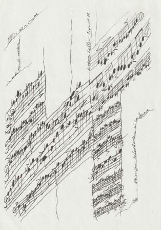 ​HELLER, BARBARA (geb. 1936): Eigenhändige musikalische Zeichnung