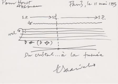 ​SAARIAHO, KAIJA (1952-2023): Eigenhändiges musikalisches Albumblatt mit Unterschrift