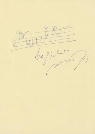 ​HÖLSZKY, ADRIANA (geb. 1953): Eigenhändiges musikalisches Albumblatt