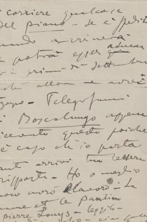 ​PUCCINI, GIACOMO (1858-1924): Eigenhändiger Brief mit Unterschrift an Carlo Clausetti