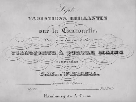 WEBER, CARL MARIA VON: [J 53/WeV R.6] Septe Variations brillantes