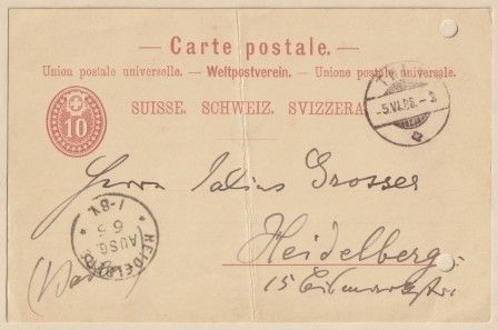 ​BRAHMS, JOHANNES (1833-1897): Eigenhändige Postkarte mit Unterschrift "Johannes (leider ohne etc.) Br.". Hofstetten bei Thun 5.6.1888