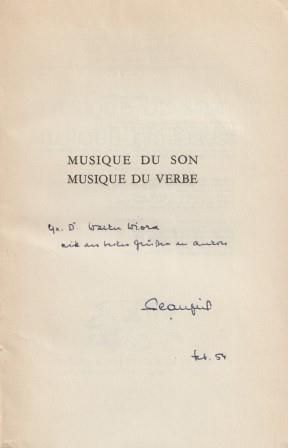 ​BEAUFILS, MARCEL: Musique du son musique du verbe