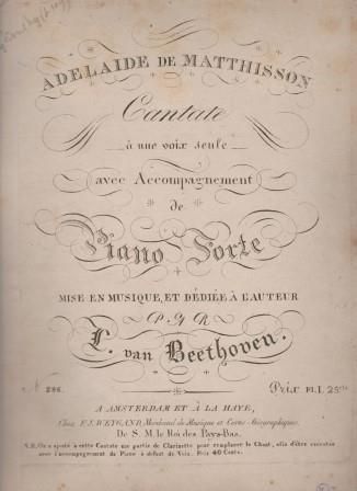 ​BEETHOVEN, L. VAN: Adelaide. Amsterdam & La Haye, F.G. Weygand