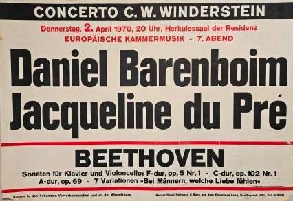 ​BARENBOIM, DANIEL & JACQUELINE DU PRÉ - Original-Plakat / Konzertplakat