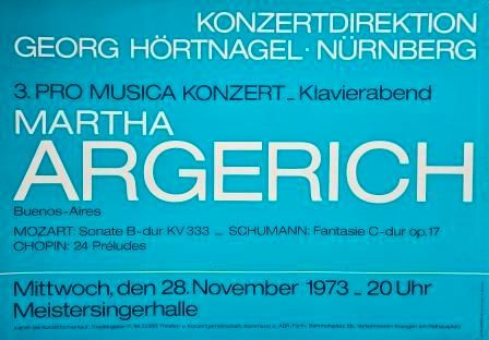 ​ARGERICH, MARTHA - Original-Plakat / Konzertplakat 1973
