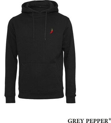 GREY PEPPER® - Hoodie Zwart - Geborduurd logo UNISEX