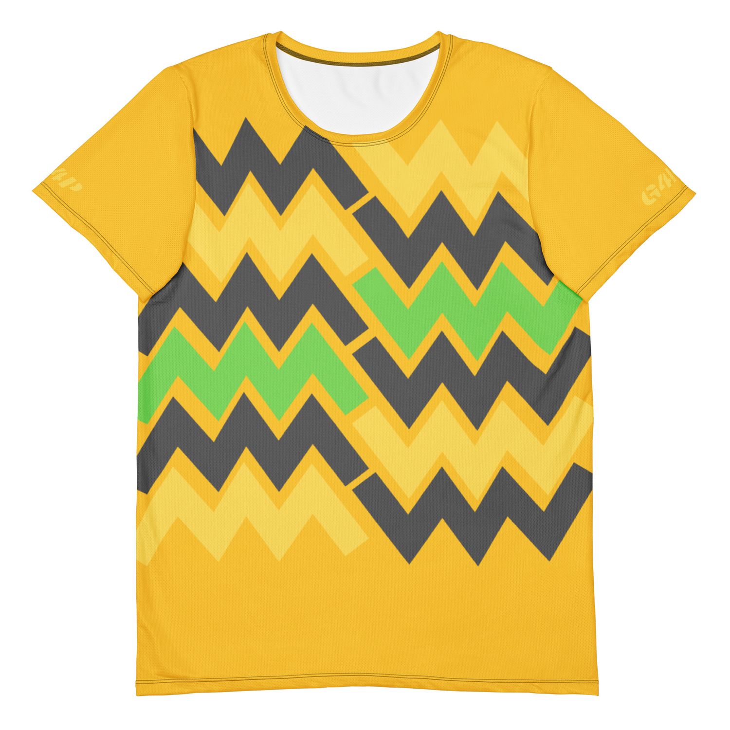 G4P Yellow Zig Zag Print Men's Athletic T-shirt