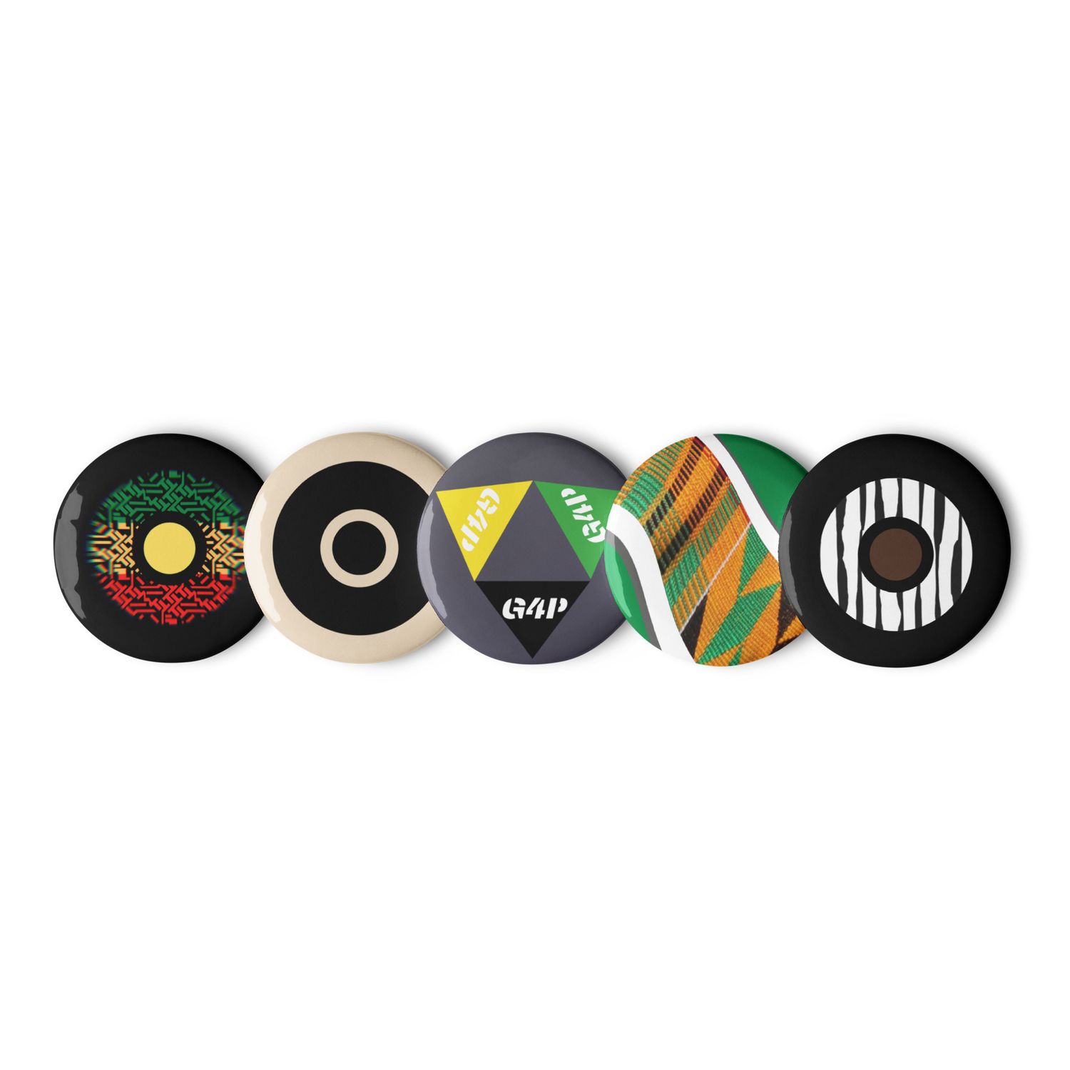Set of pin buttons