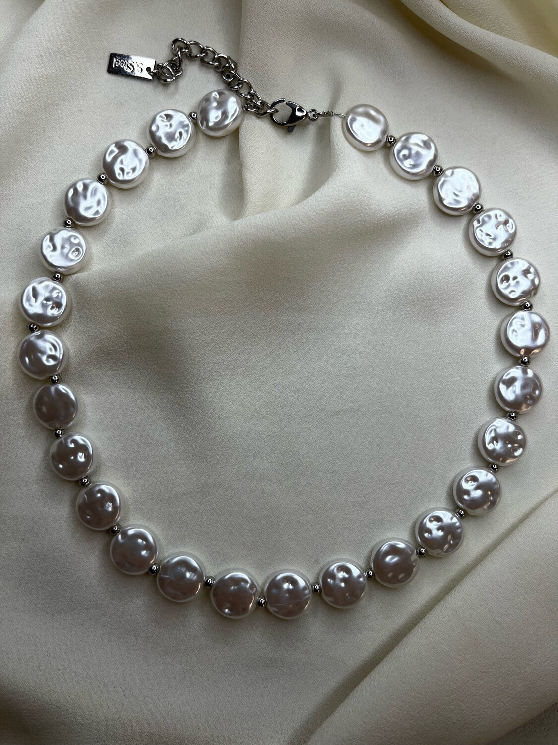 Collana choker perle argento