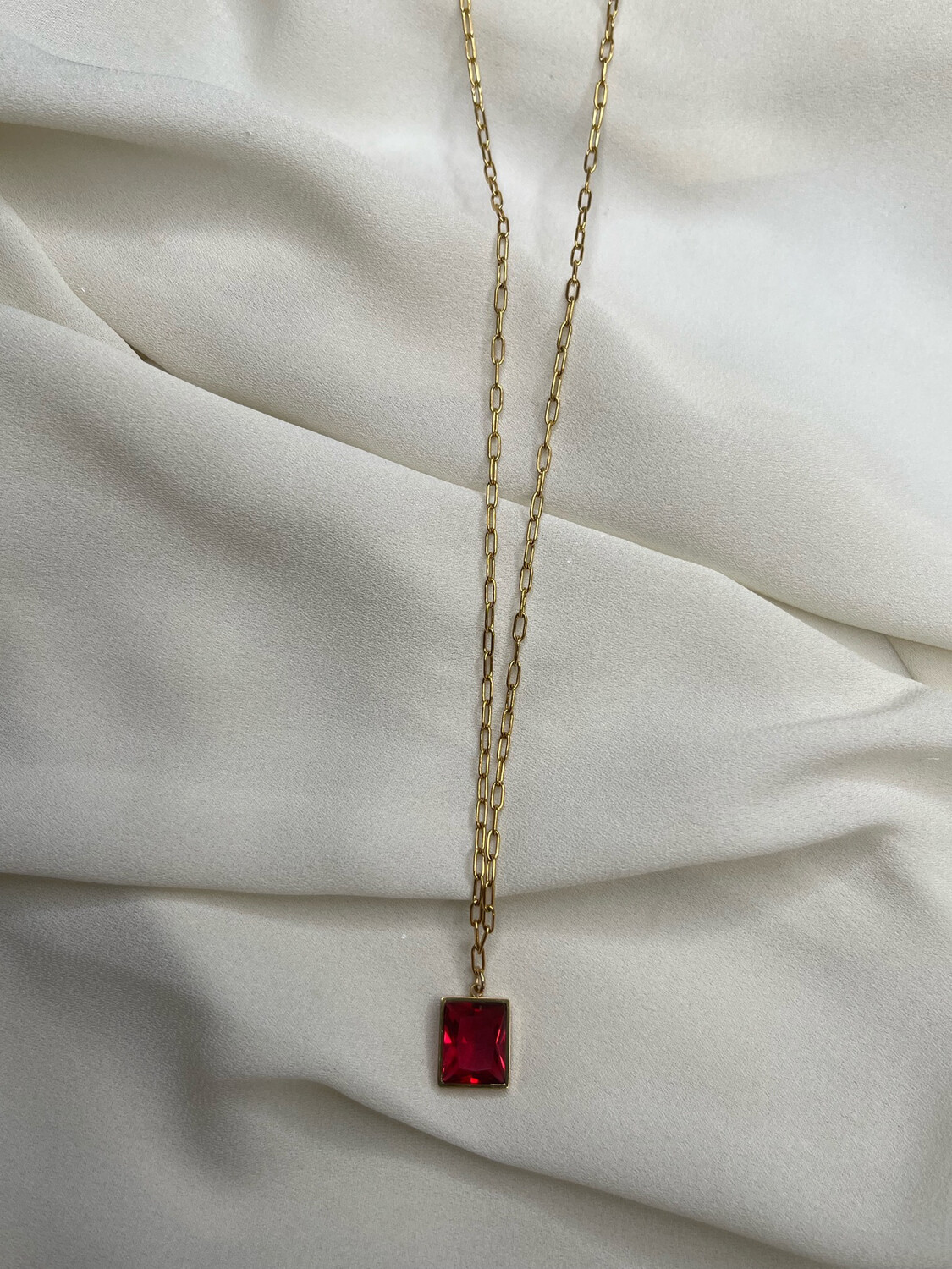 Collana pendente Vintage Rosso