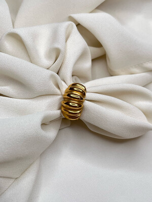 Anello croissant chunky gold