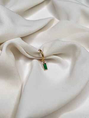 Hoop baguette verde gold