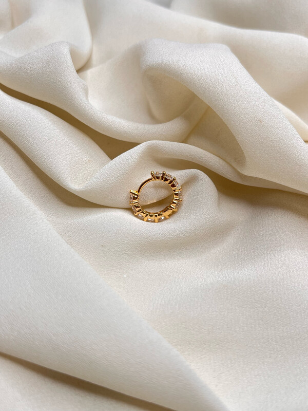 Hoop bling bling white gold