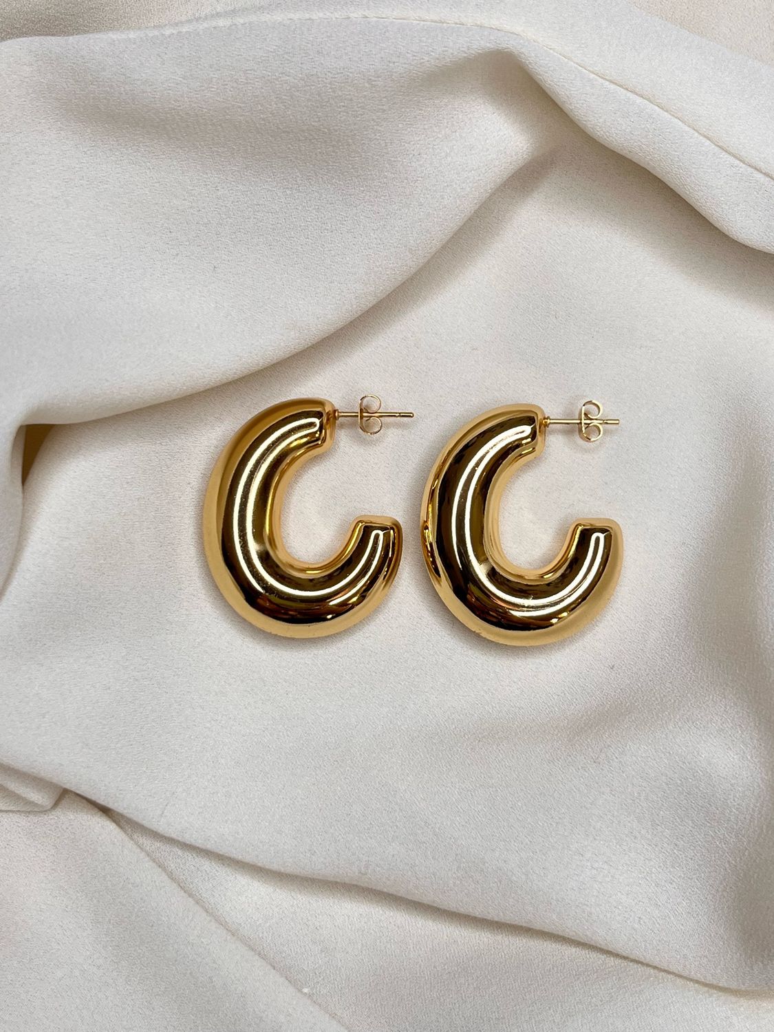 Orecchini bold oval gold