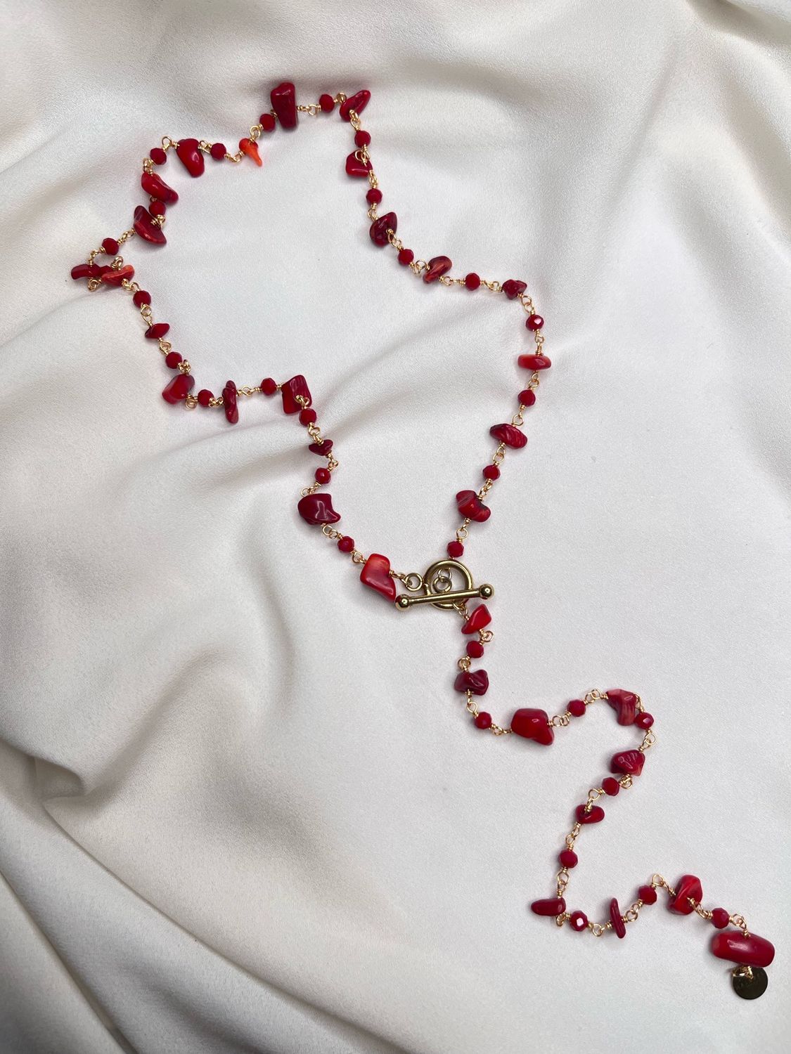 Collana red beaded