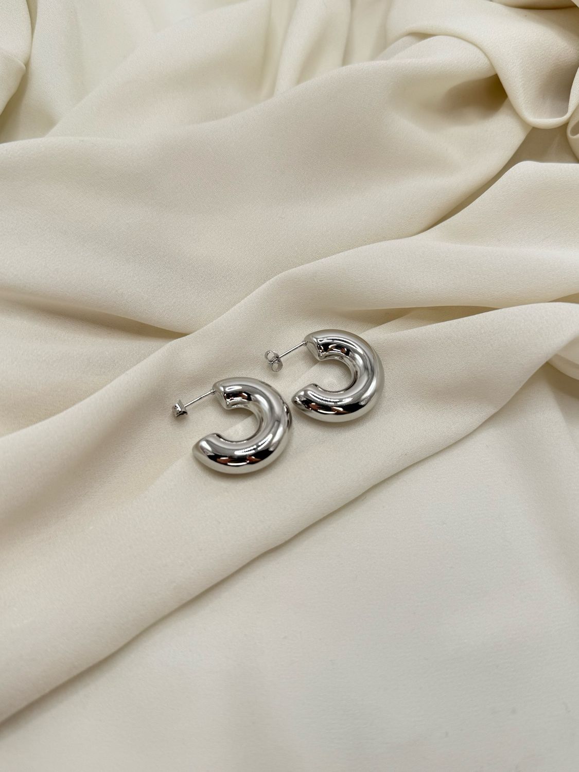 Orecchini mini chunky silver