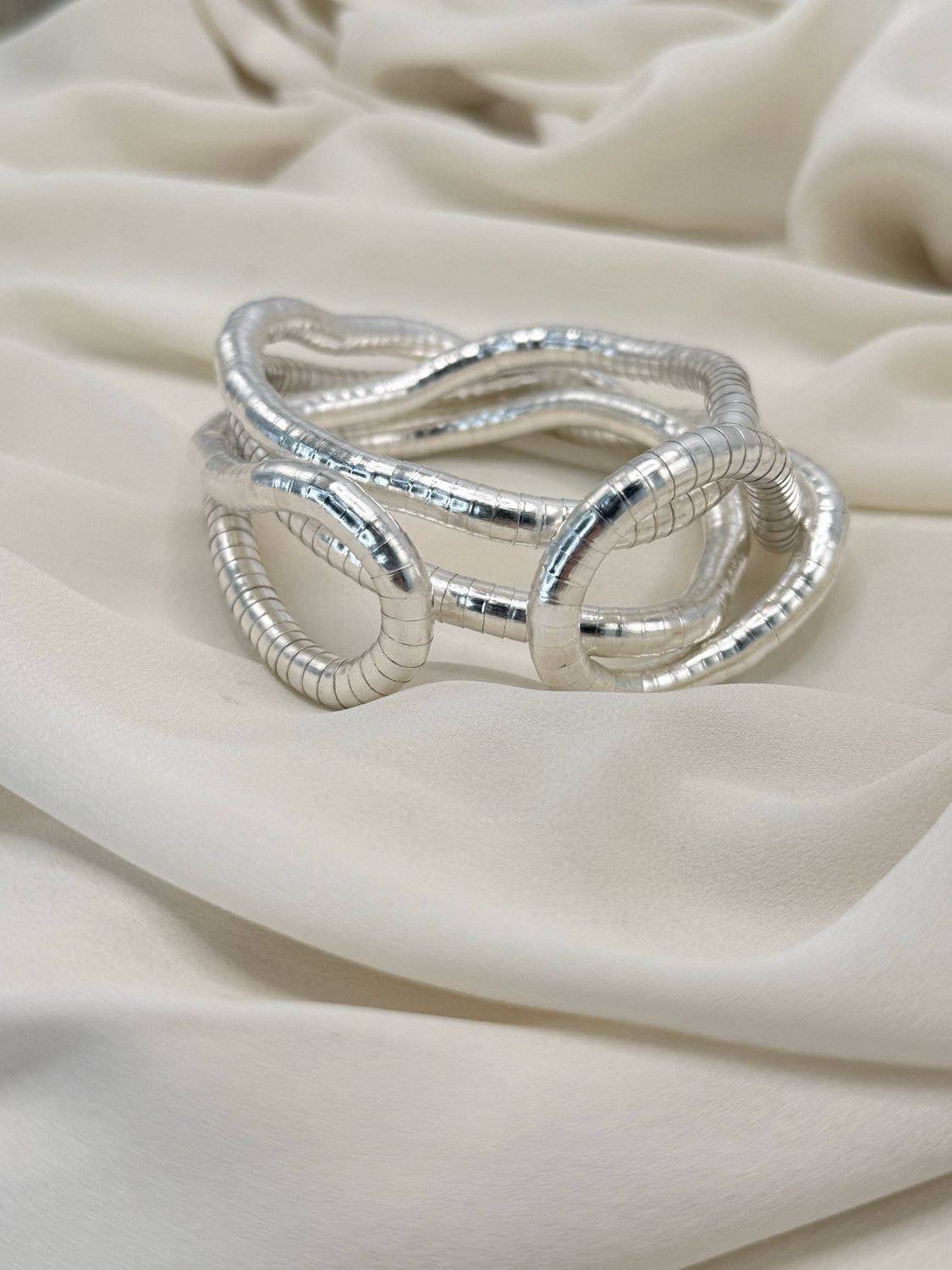 Bracciale/collana snake modellabile silver