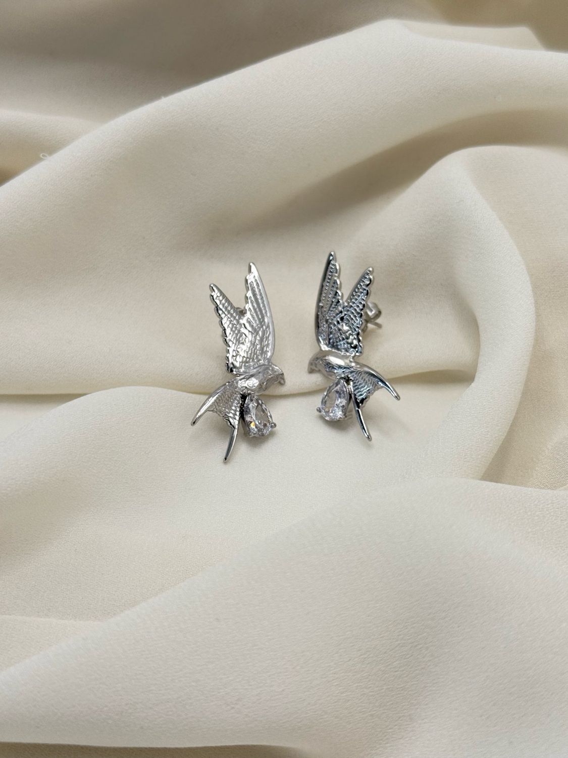 Orecchino Bird silver
