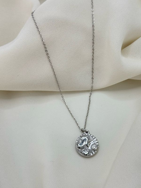 Collana charm moneta silver