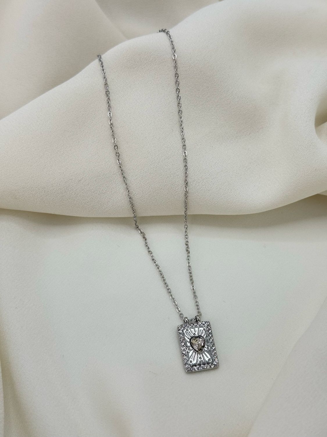 Collana targhetta silver