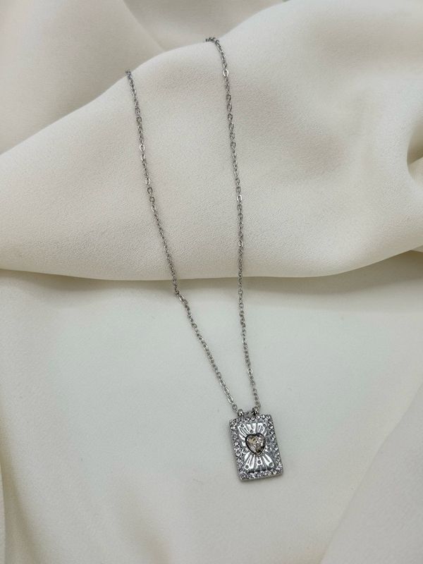 Collana targhetta silver