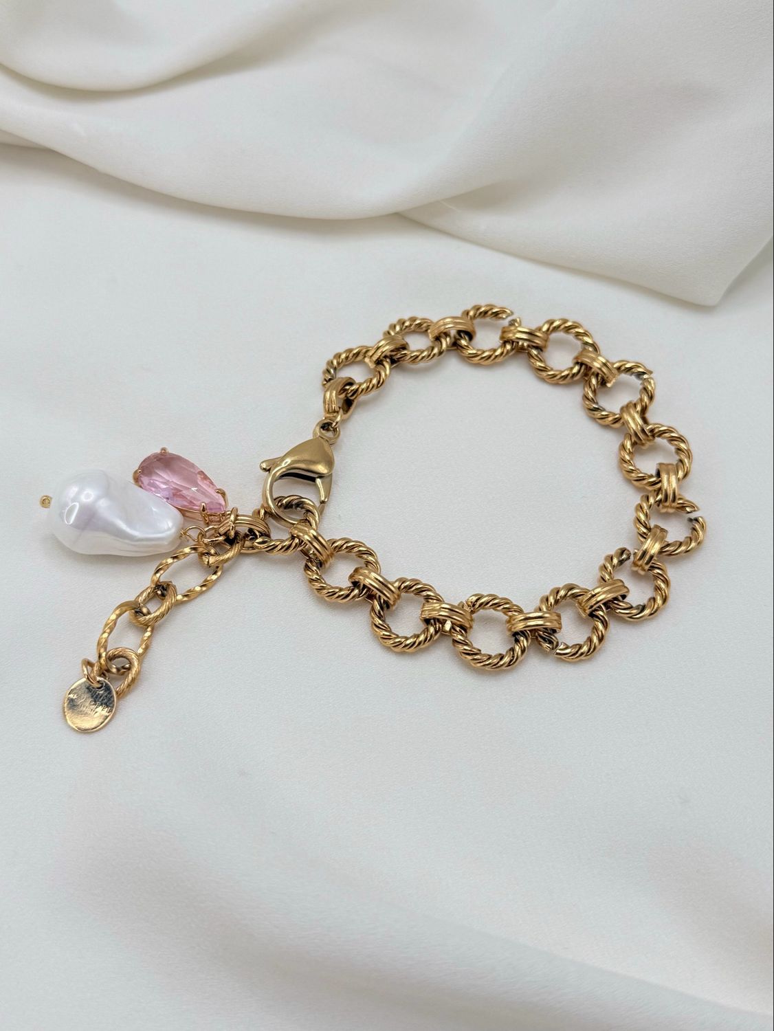 Bracciale round chain rosa