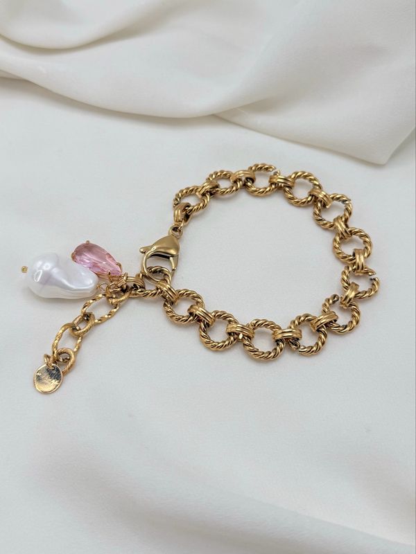 Bracciale round chain rosa