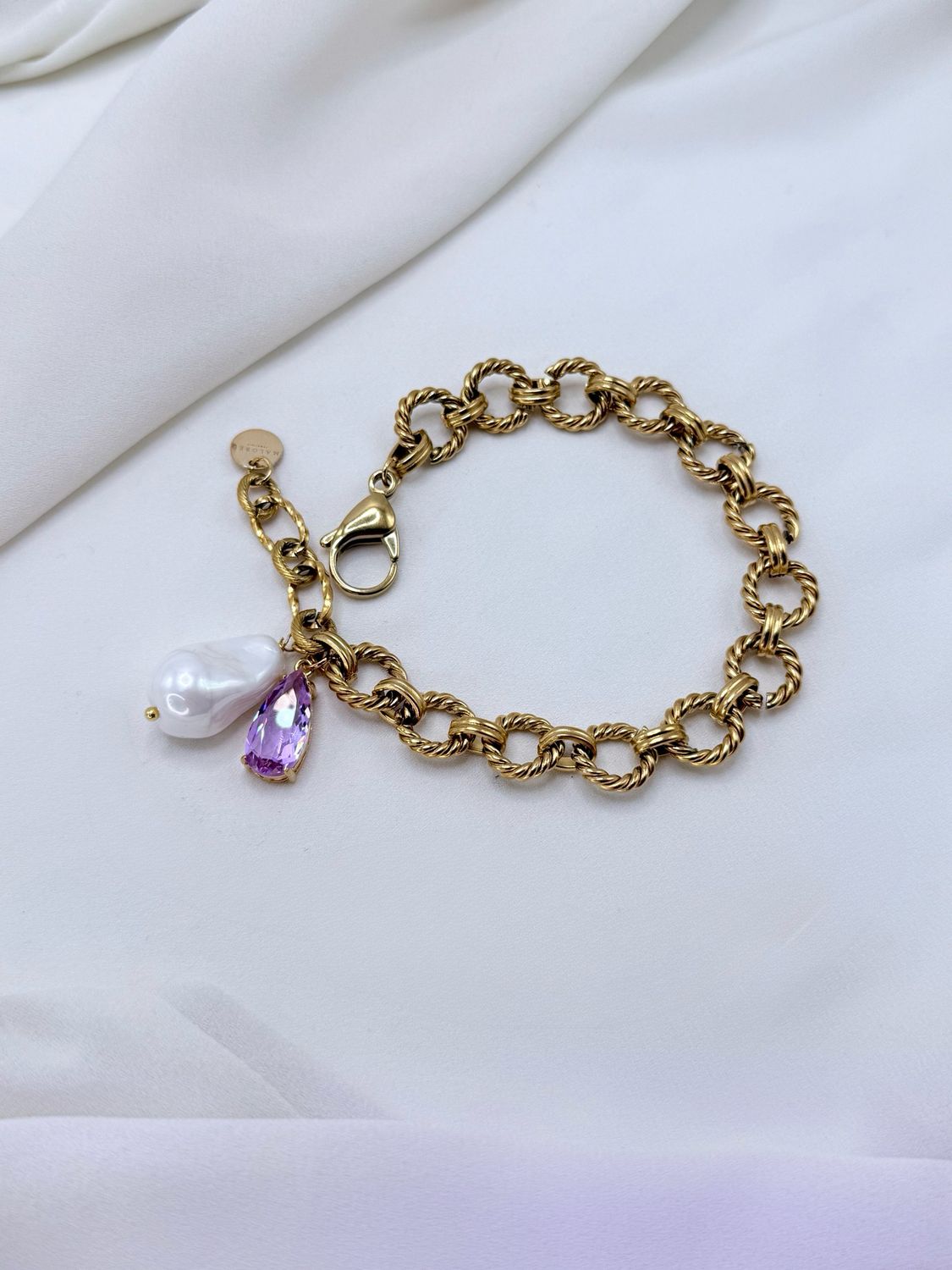Bracciale round chain lilla