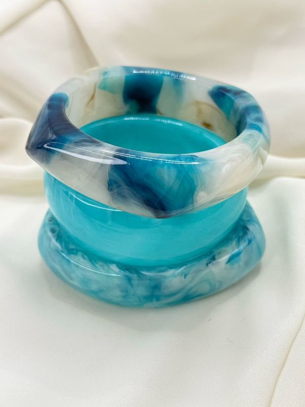 Set bangles resina azzurri