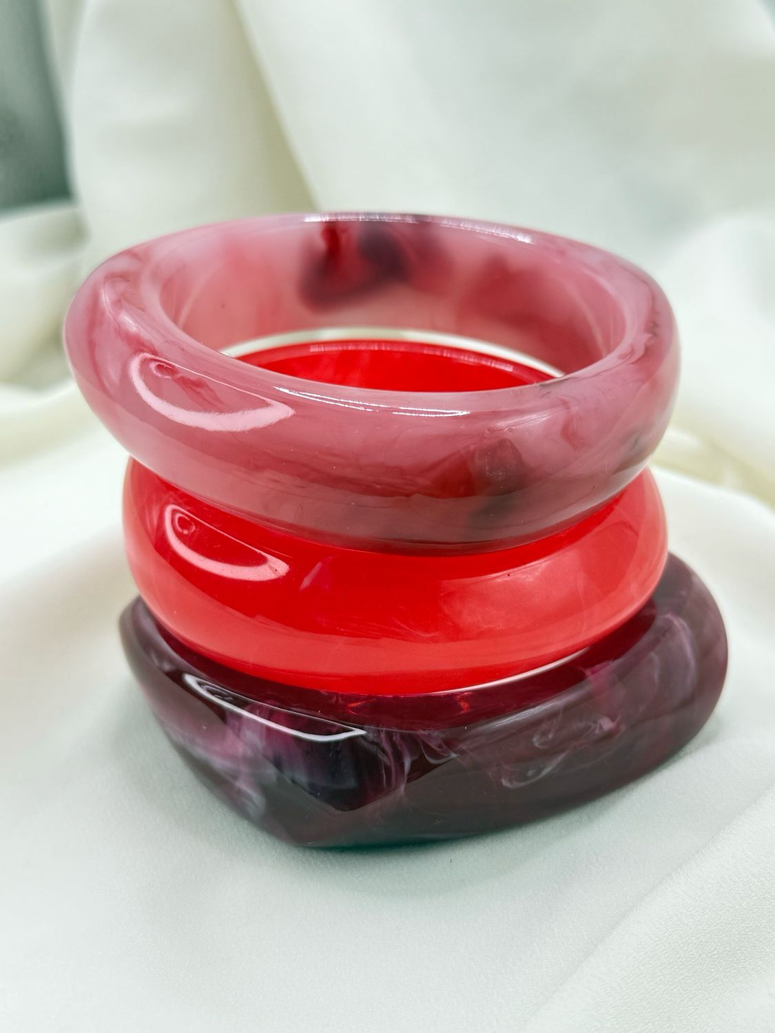 Set bangles resina rossi