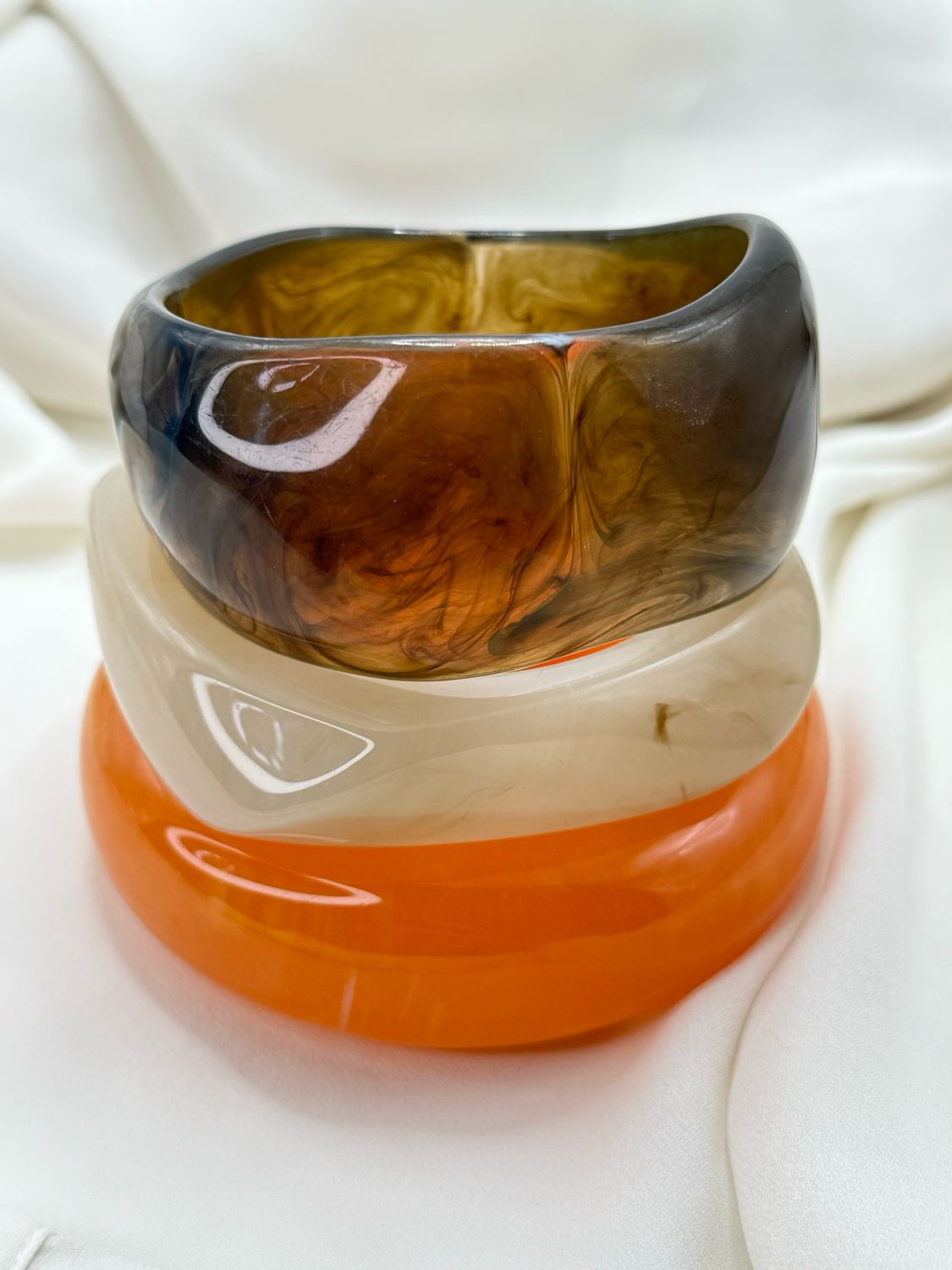 Set bangles resina arancio